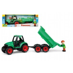 Traktor s vlečkou a s figurkou, 32 cm