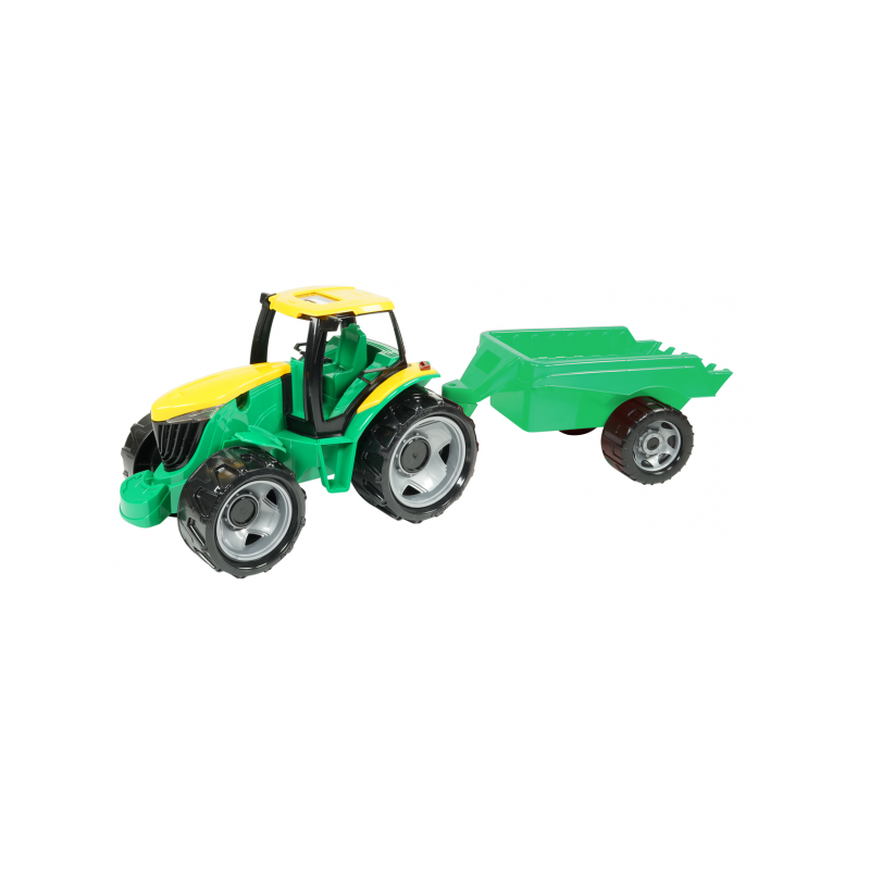 Traktor s vlečkou zeleno-žlutý