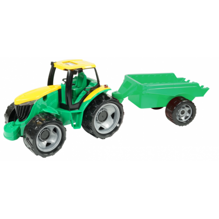 Traktor s vlečkou zeleno-žlutý