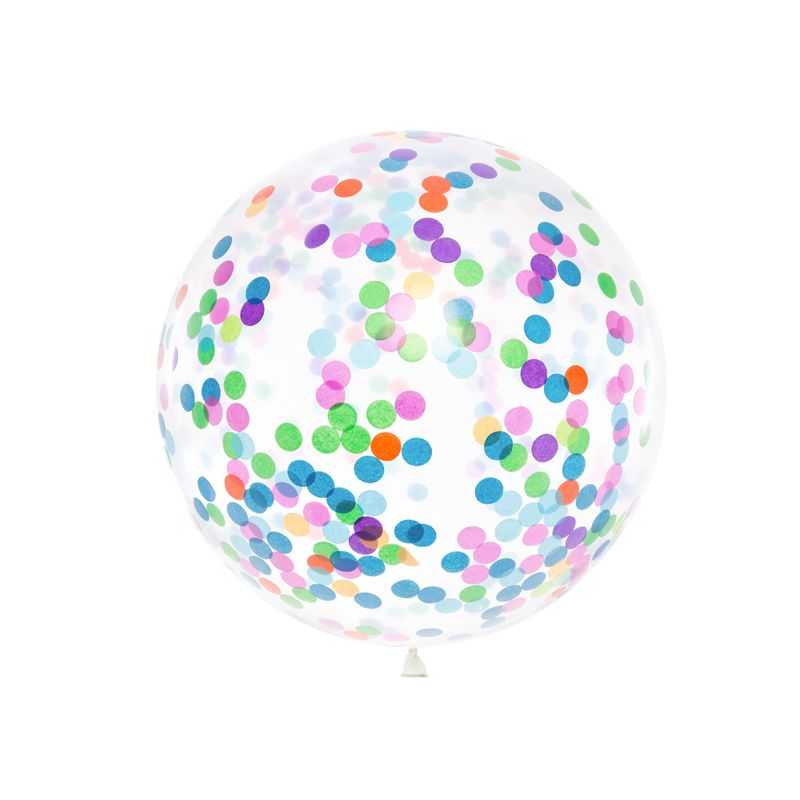 Balónik s guľatými konfetami, 1m
