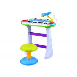 Dětské piano se stojanem, židličkou, mikrofonem, nahráváním