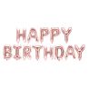 Fóliový balón- Happy Birthday, ružové zlato