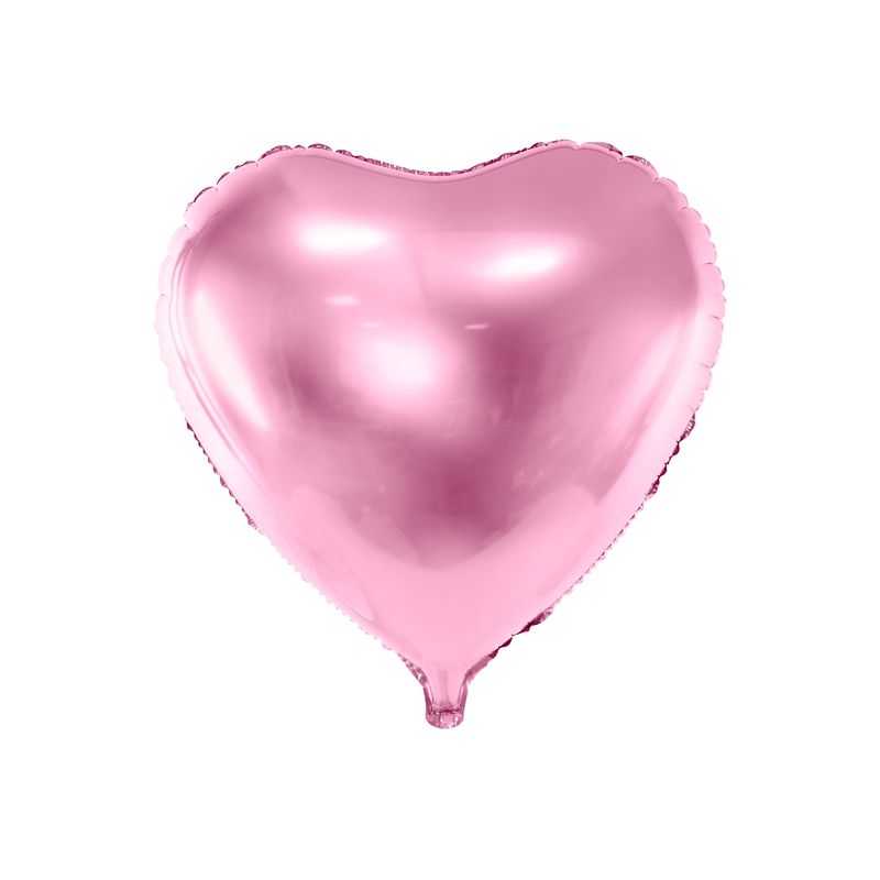 Fóliový balón- Srdce, svetloružová 