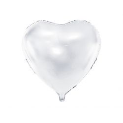 Fóliový balón- Srdce, biela