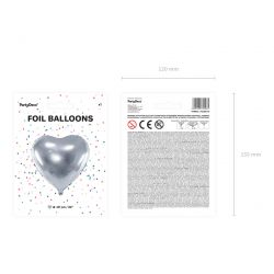 Fóliový balón- Srdce, strieborná