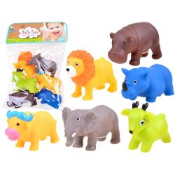 BaBy Toys: gumené zvieratká Safari, 6v1