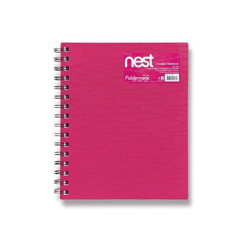 Špirálový linajkový blok Foldermate NEST A5, ružový