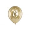 Balón 30cm, zlatý s číslom 18, 6v1