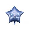 Fóliový balón- Happy Birthday, 40cm, modrý