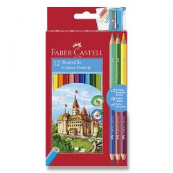 Farebné pastelky Faber-Castell, 12 farieb + 6 farieb