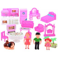 Skladací rodinný domček pre bábiky + nábytok