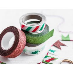 Dekoračné pásky Merry Xmas, mix 4v1
