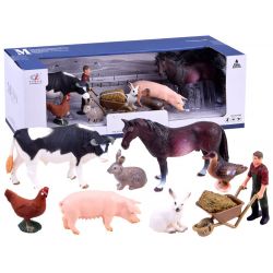 Farma - farmár so zvieratkami, maľované figúrky