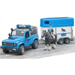 Bruder Policajný Land Rover s prepravníkom na kone a policajtom