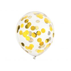Balón 30 cm s konfetami – zlaté