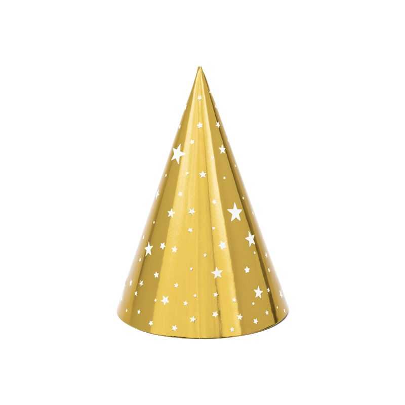 Party klobúčik 6v1 Hviezdy biely, 16 cm