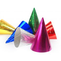 Holografické party klobúčik mix, 16 cm