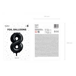 Fóliový balón- č.8, 86cm čierny