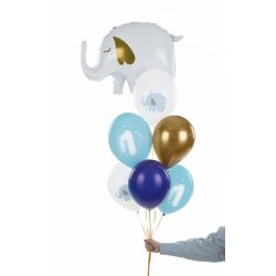Balóny 30 cm, 1 rok, modré, 6ks