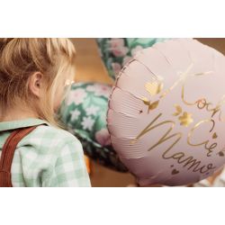 Fóliový balón – Srdce s kvetmi 45cm