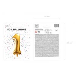Fóliový balón- č.1, 86cm zlatý