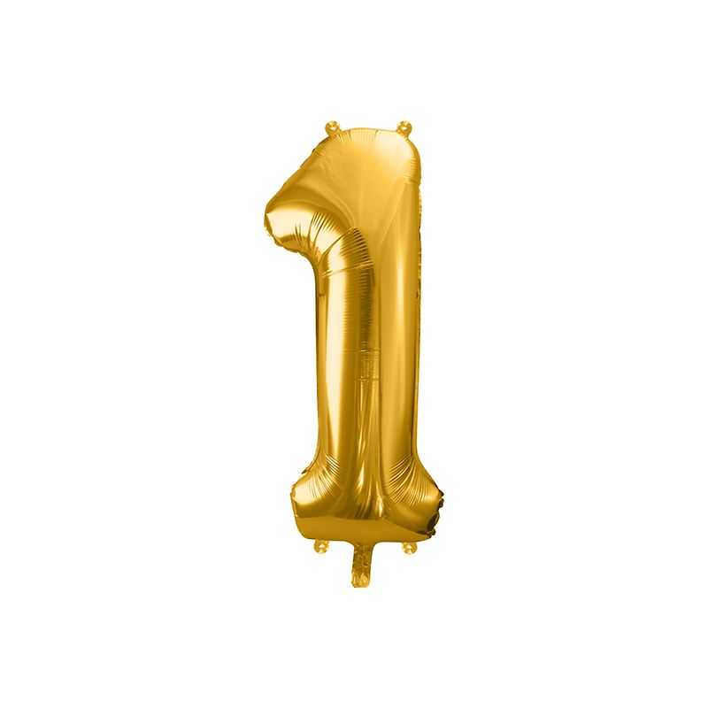Fóliový balón- č.1, 86cm zlatý