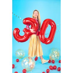 Balón fóliový 86cm, číslo 6 červený