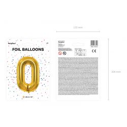 Balón fóliový 86cm, číslo 0 zlatý