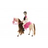 Pohyblivý česací kůň + panenka žokejka