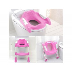 Deska na toaletu pro děti se schůdky, růžové