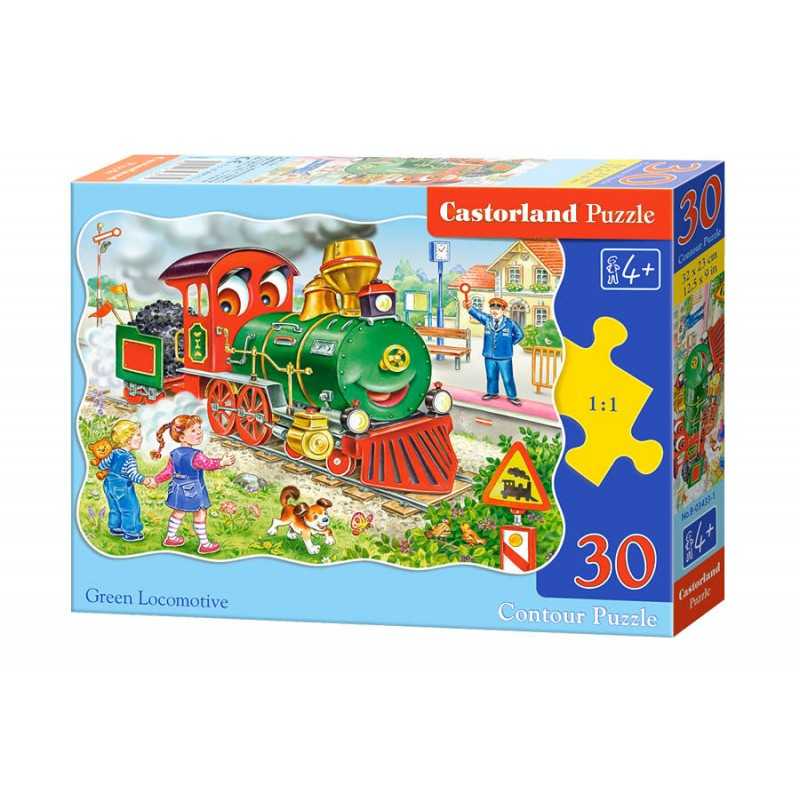 Castorland Puzzle Zelená lokomotiva, 30 dílků