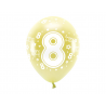 Metalické balóny ECO 33cm s číslom 8, zlaté 6v1
