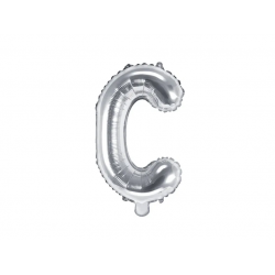 Fóliový balón písmeno „C“, 35cm stříbrný