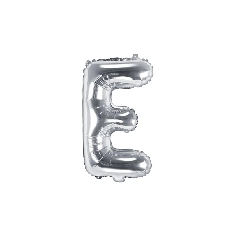 Fóliový balón písmeno „E“, 35cm stříbrný