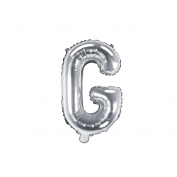 Fóliový balón písmeno „G“, 35cm strieborný