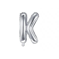 Fóliový balón písmeno „K“, 35cm stříbrný