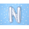 Fóliový balón písmeno „N“, 35cm stříbrný