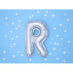 Fóliový balón písmeno „R“, 35cm stříbrný