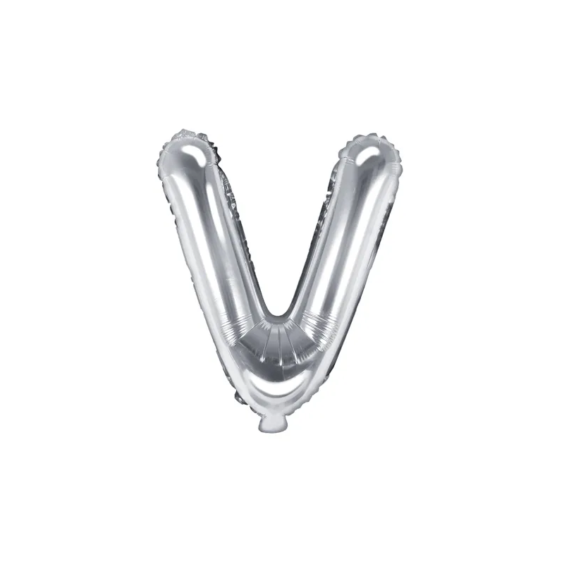 Fóliový balón písmeno „V“, 35cm stříbrný