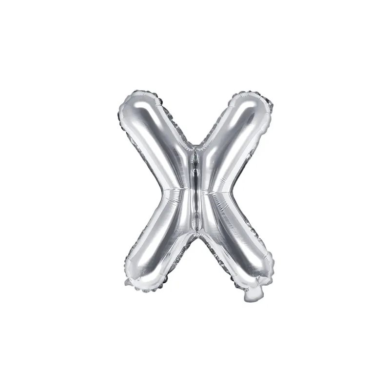 Fóliový balón písmeno „X“, 35cm stříbrný