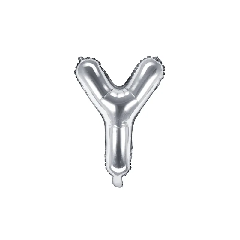 Fóliový balón písmeno „Y“, 35cm stříbrný
