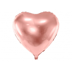 Fóliový balón Srdce, 61cm růžově zlaté