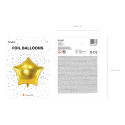 Fóliový balón Hvězda, 70cm, zlatá