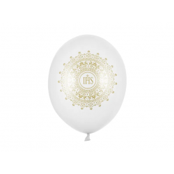 Balón Strong 30cm IHS, metalický bílý, 6v1