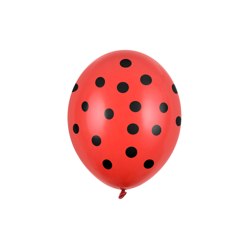 Balón Strong 30cm Tečkované, červeno-černé