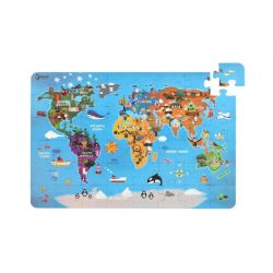 Puzzle Mapa sveta, 48 dielkov