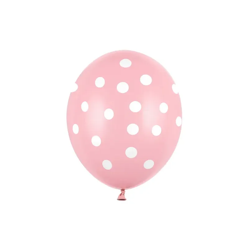 Balón ružový s bielymi bodkami, 30 cm