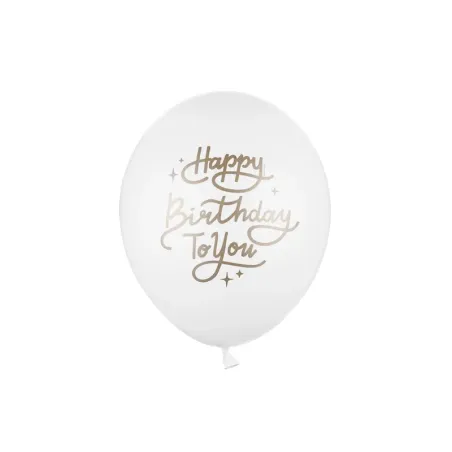 Balón STRONG Happy Birthday: čierno-biele, 6v1