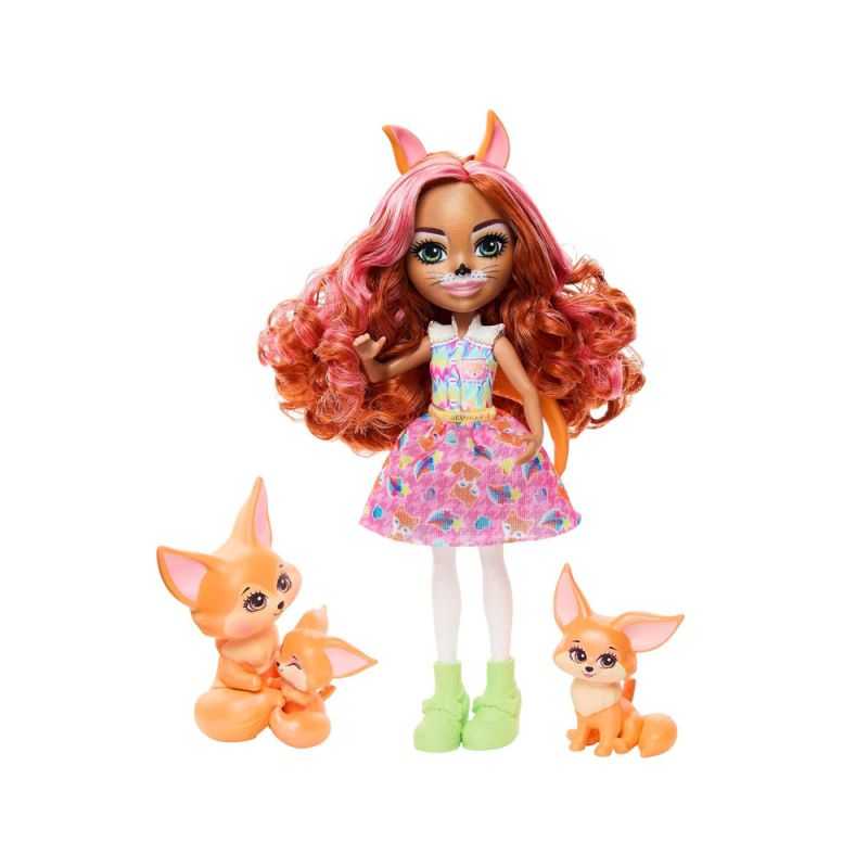 Bábika Enchantimals Filigree Fox s rodinou líšky Perk