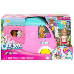 Barbie Chelsea Karavan s bábikou + zvieratká, doplnky